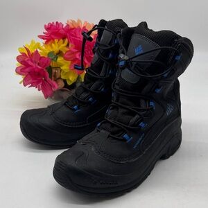 Columbia Kids Black Winter Boots with Blue Accents Size 7 WRB9506